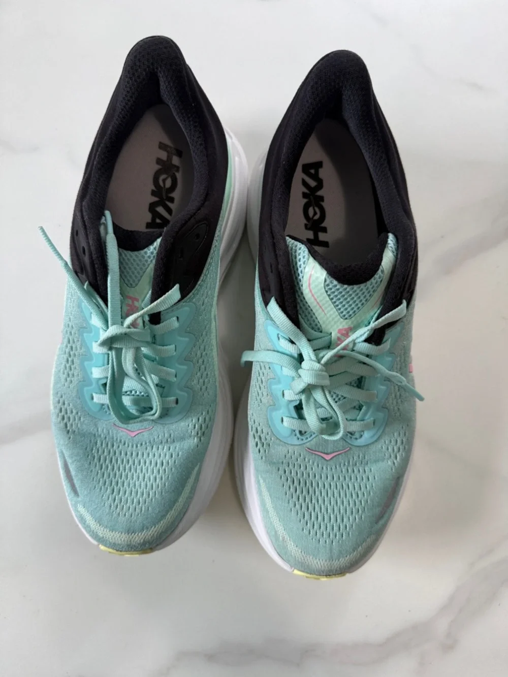 Hoka Women's Mint and Pink Road-Running Sneakers